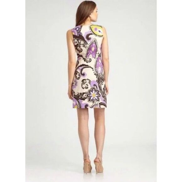 Kate Spade Keiran Dress Hydrangea Moroccan Paisley Cotton Sheath Women’s Size 2 - Picture 3 of 16